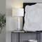 White Marble Slender Stand Table Lamp with Drum Shade 15" x 15" x 29"